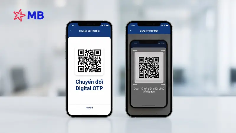 Quét mã QR đồng bộ Digital OTP MBBank sang máy mới