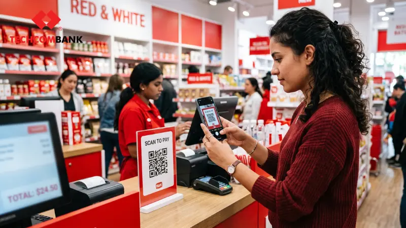 Tính năng quét mã QR tự động nhận diện thông tin người thụ hưởng, giúp loại bỏ hoàn toàn rủi ro chuyển nhầm do thao tác thủ công.