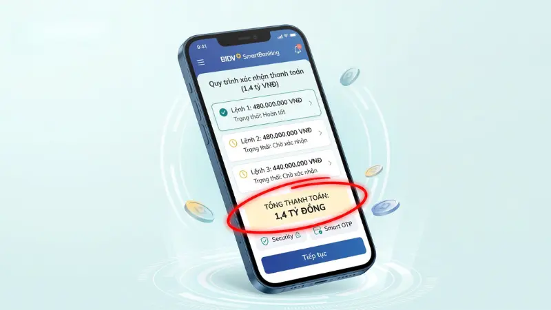 Khách hàng có thể chủ động chia nhỏ số tiền lớn thành các lệnh dưới 500 triệu đồng để người nhận có thể nhận tiền ngay lập tức.