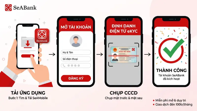 4 bước mở tài khoản cá nhân trên SeAMobile