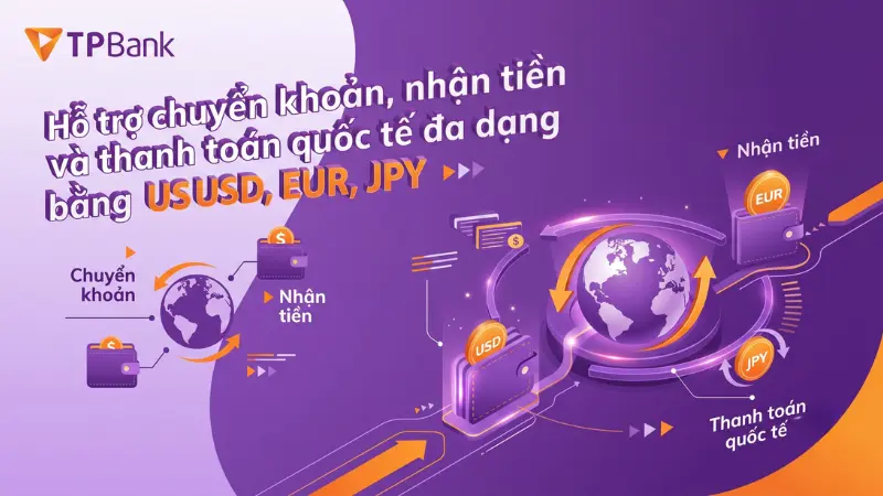 Hỗ trợ chuyển khoản, nhận tiền và thanh toán quốc tế nhanh chóng.