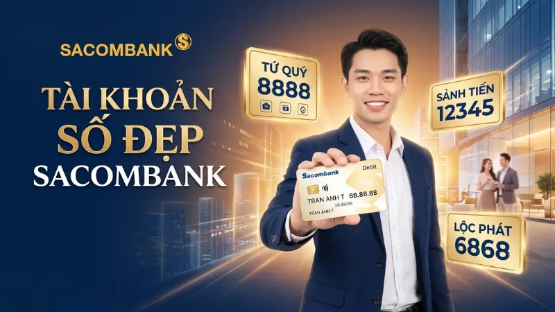 Sacombank cung cấp kho số đa dạng, từ định dạng theo thông tin cá nhân đến số siêu ngắn độc quyền.