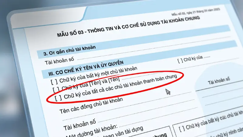 Việc lựa chọn cơ chế chữ ký trên Mẫu số 03 là yếu tố pháp lý quan trọng quyết định quyền rút tiền và chi tiêu của mỗi cá nhân.