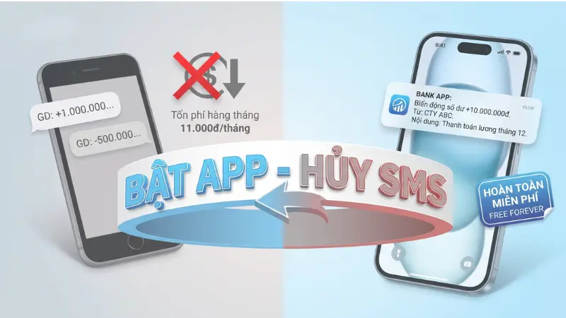 Nhận thông báo qua App OTT mang lại lợi thế vượt trội về độ chi tiết và hoàn toàn miễn phí so với tin nhắn SMS truyền thống.