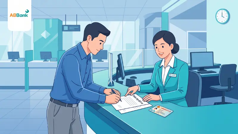 Điền phiếu hủy SMS Banking tại quầy giao dịch ABBank
