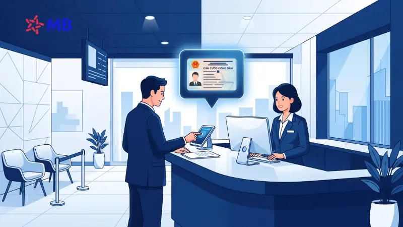 Mang Căn cước công dân đến quầy giao dịch MB Bank để đóng tài khoản