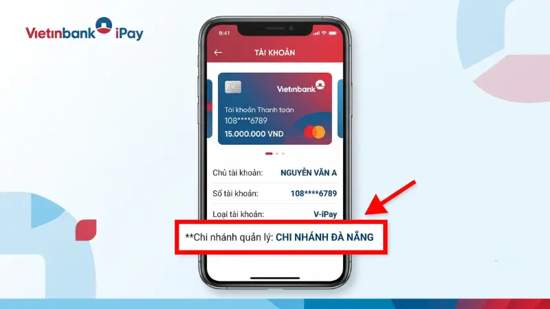 Người dùng có thể dễ dàng kiểm tra chi nhánh tài khoản Vietinbank ngay trên giao diện ứng dụng ngân hàng số iPay.