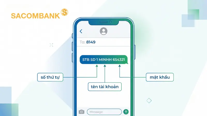 Soạn tin nhắn gửi 8149 theo đúng cú pháp giúp bạn tra cứu số dư Sacombank nhanh chóng ngay cả khi không có internet.
