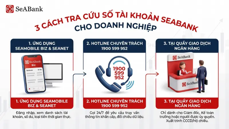 3 cách tra cứu số tài khoản SeABank cho doanh nghiệp