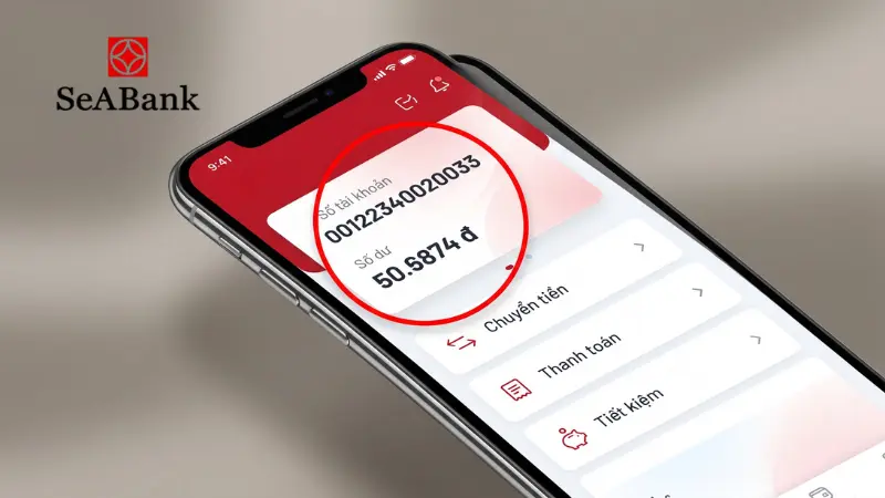Tra cứu số tài khoản SeABank trên app SeAMobile.