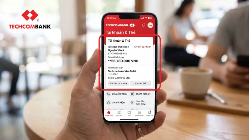Tra cứu trực tuyến thông qua ứng dụng Techcombank Mobile là phương pháp quản lý thông tin nhanh chóng và có độ bảo mật cao nhất.