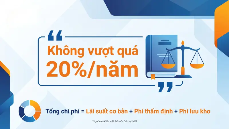 Quy định trần lãi suất vay cầm đồ tối đa 20%/năm.