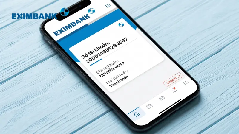 Vị trí 15 chữ số tài khoản Eximbank trên biên lai