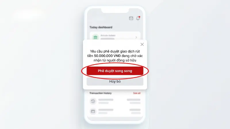 Mọi giao dịch rút tiền có giá trị lớn từ tài khoản chung đều bắt buộc phải có sự đồng thuận và phê duyệt song song của tất cả các bên tham gia để đảm bảo an toàn pháp lý.