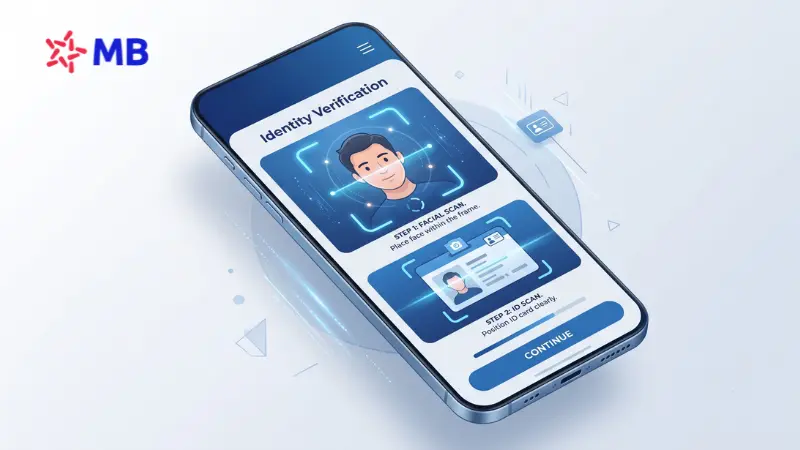 Xác thực khuôn mặt eKYC trên App MBBank.