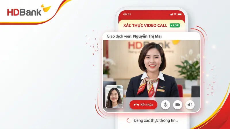 Nâng hạn mức chuyển khoản HDBank qua xác thực Video Call.
