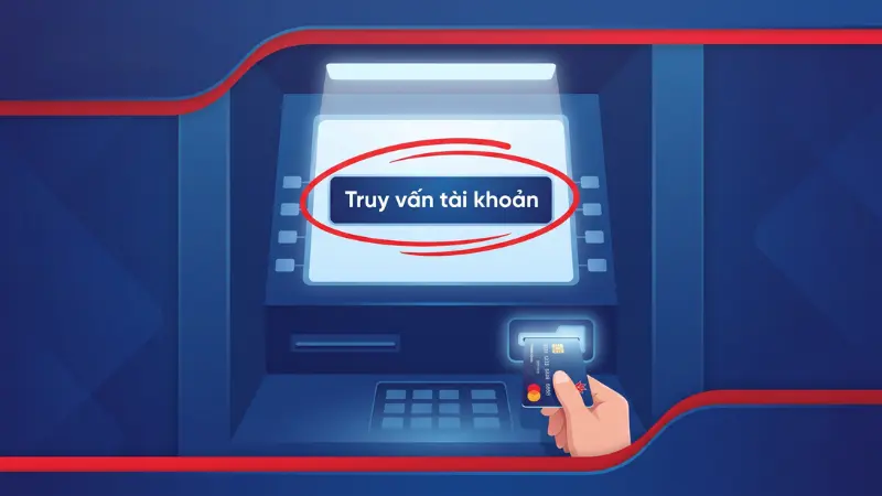 Bạn chỉ cần đưa thẻ vào khe đọc, nhập mã PIN bảo mật và chọn lệnh Truy vấn tài khoản tại máy ATM.