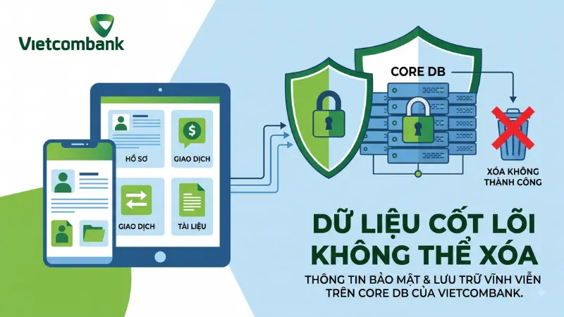 Dù xóa hiển thị trên ứng dụng, toàn bộ giao dịch vẫn được bảo lưu cố định tại cơ sở dữ liệu lõi của ngân hàng