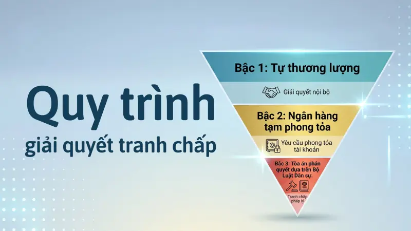 Khi thương lượng bất thành, ngân hàng sẽ đóng vai trò trung gian phong tỏa tài khoản trước khi có phán quyết từ Tòa án.